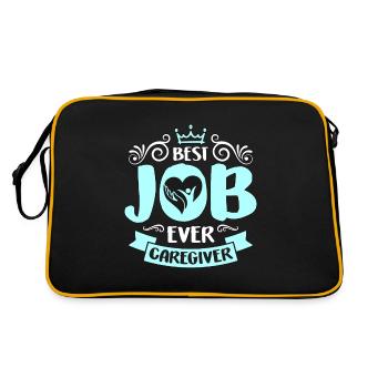 Caregiving Best Job Ever Caregiver Loves Caretaker - Retro Tasche - Schwarz/Gold - Hinten