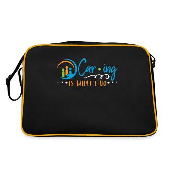 Caregiving Caring Is What I Do Caretaker Caregiver - Retro Bag - black/gold - Back