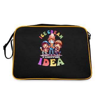 Vendeur de crème glacée Crème glacée Bonne idée - Sac Retro - noir/or - Dos
