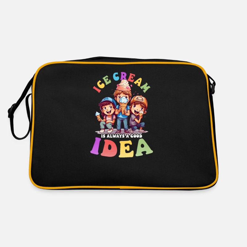 Vendeur de crème glacée Crème glacée Bonne idée Sac Retro