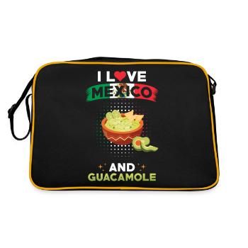 Guacamole Mexiko Mexikanische Küche - Retro Tasche - Schwarz/Gold - Hinten