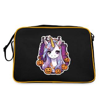 Unicorn Halloween Unicorns Unicorn Helloween - Retro Bag - black/gold - Back