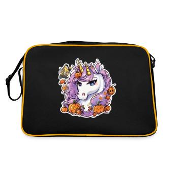 Unicorn Halloween Unicorns Unicorn Helloween - Retro Bag - black/gold - Back