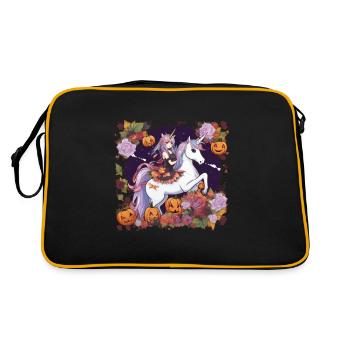 Unicorn Halloween Unicorns Unicorn Helloween - Retro Bag - black/gold - Back