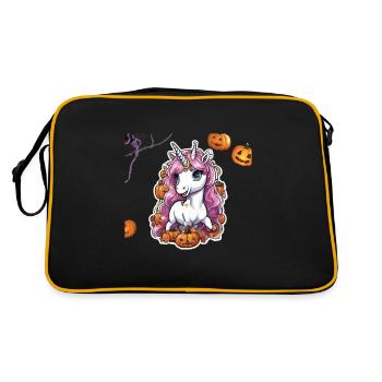 Unicorn Halloween Unicorns Unicorn Helloween - Retro Bag - black/gold - Back