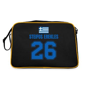 Fußball Griechenland Mallorca Sauf Trikot - Retro Tasche - Schwarz/Gold - Hinten