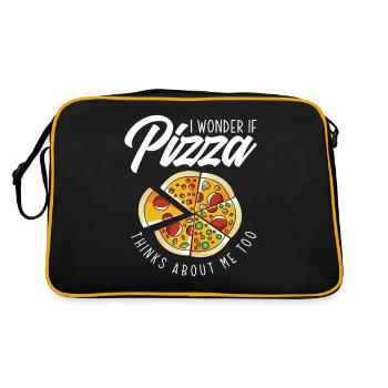 Pizza Liebehaber Cadeau - Sac Retro - noir/or - Dos