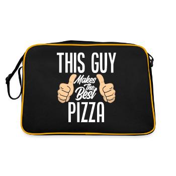 pizza pizza maker pizza pâtisserie cadeau - Sac Retro - noir/or - Dos