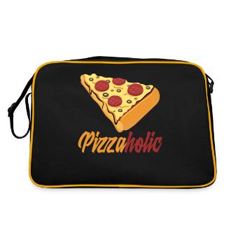 Pizzaholic pizzaholic slice pizza cadeau - Sac Retro - noir/or - Dos