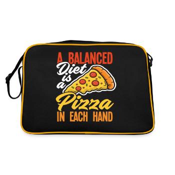 Amateur de pizza - Sac Retro - noir/or - Dos