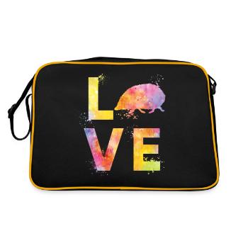 Igel liebe - Retro Tasche - Schwarz/Gold - Hinten