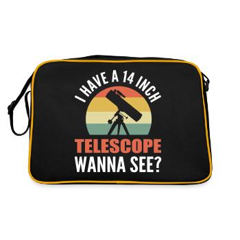 I Have A 14 Inch Telescope Wanna See? Telescope - Retro Bag - black/gold - Back