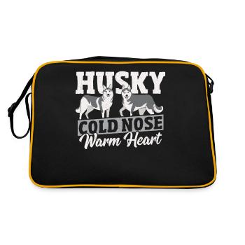 Husky Cold Nose Warm Heart Siberian Husky Dog - Retro Bag - black/gold - Back