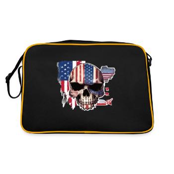 Skulls Skull America Flag Skull Bone - Retro Bag - black/gold - Back
