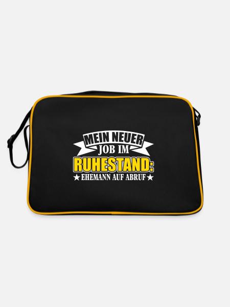 Neuer Job Im Ruhestand Ehemann auf Abruf - Retro Tasche - Schwarz/Gold - Hinten
