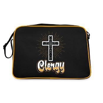 Clergy Devotion Preaching Religious Clergyman - Retro Bag - black/gold - Back