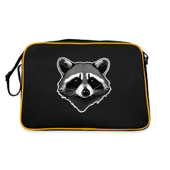 Waschbär - Retro Tasche - Schwarz/Gold - Hinten