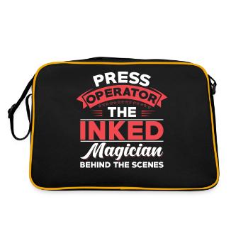 Press Operator Worker Job - Retro Bag - black/gold - Back