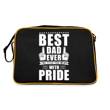 Bester Vater Aller Zeiten Der Titel, Den Du Mit - Retro Tasche - Schwarz/Gold - Hinten