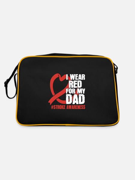 I wear red for my father for everyone - Retro Bag - black/gold - Back