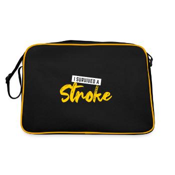 Ich Habe Einen Schlaganfall Überlebt Für Alle - Retro Tasche - Schwarz/Gold - Hinten