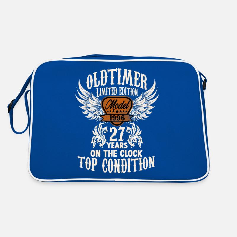 parody birthday motive 27 years oldtimer rocker Retro Tasche