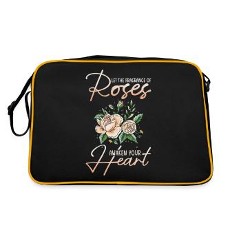 pétales de rose roses arôme de roseraie parfum de rose - Sac Retro - noir/or - Dos