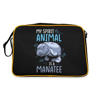 Manatee My power animal is a manatee - Retro Bag - black/gold - Back