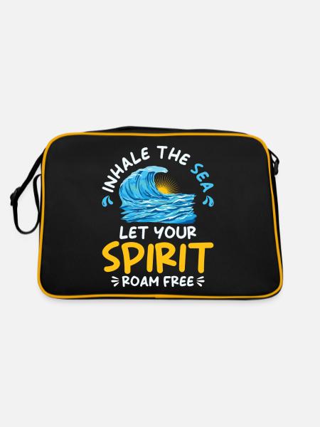 Ocean Sea Beach Holiday Souvenir Sea Breeze - Retro Bag - black/gold - Back