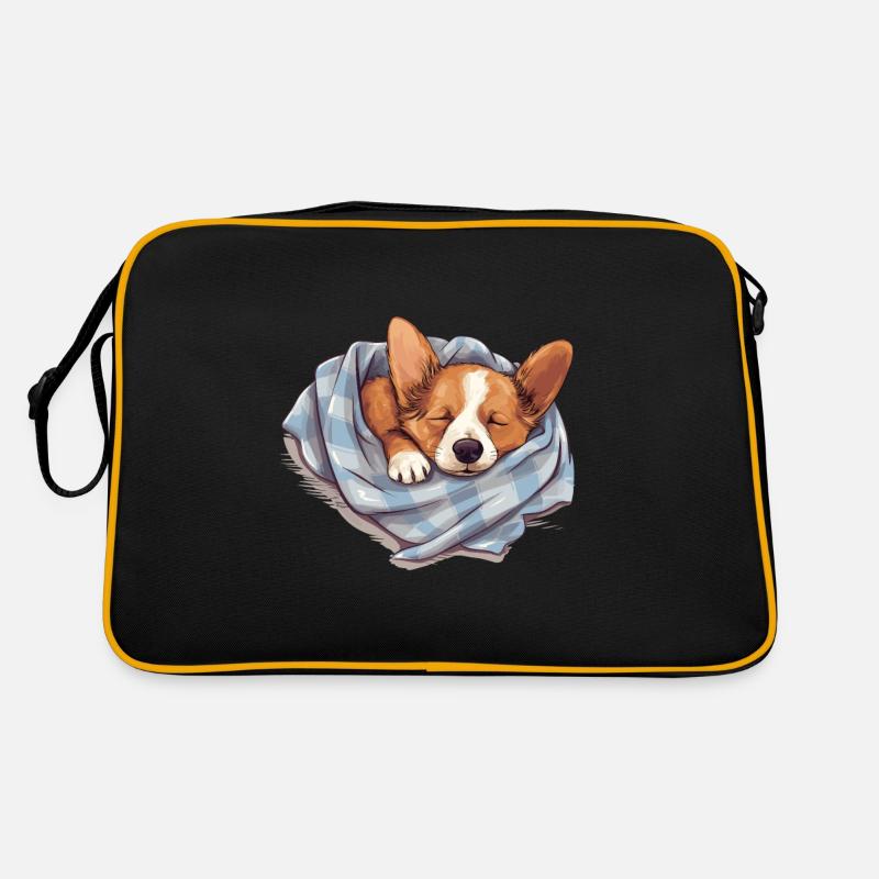 Chien Corgi endormi Chien Ami Sac Retro