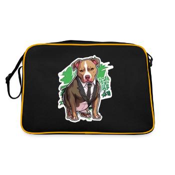 Pitbull Pitbull Chien Pitbull Vêtements Pitbulls - Sac Retro - noir/or - Dos