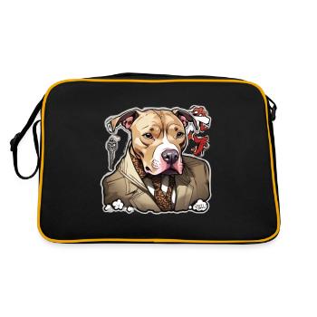 Pitbull Pitbull Chien Pitbull Vêtements Pitbulls - Sac Retro - noir/or - Dos