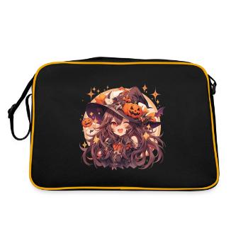 Hexe Hexen Hexe Halloween Hexen Outfit - Retro Tasche - Schwarz/Gold - Hinten