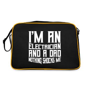 Je suis électricien et papa Rien ne me choque - Sac Retro - noir/or - Dos