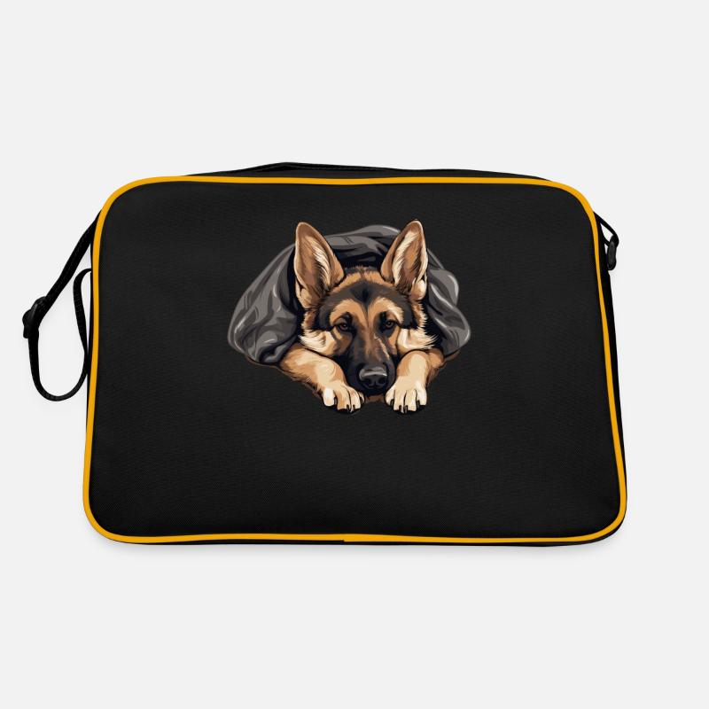 Sleeping German Shepherd Dog Retro Bag