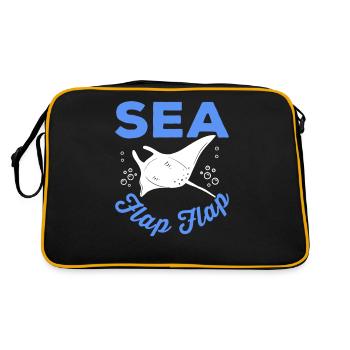 Manta rays Sea Flap Flap Manta rays lovers - Retro Bag - black/gold - Back