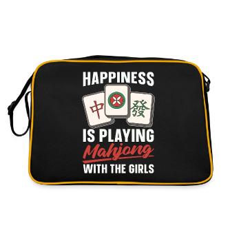 Mahjong Happiness Is Playing Mahjong Game Night - Retro Bag - black/gold - Back