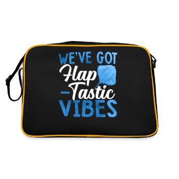 Manta rays Flap-tastic vibes Manta rays - Retro Bag - black/gold - Back