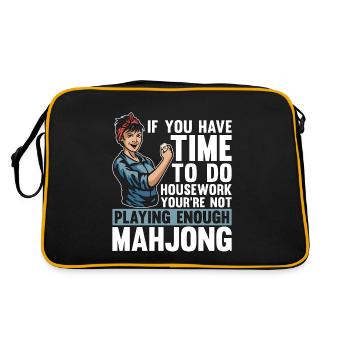 Mahjong si vous avez le temps de faire le ménage Mahjongg - Sac Retro - noir/or - Dos