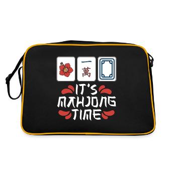 C’est Mahjong Time Loves Tuiles de jeu de société Mahjongg - Sac Retro - noir/or - Dos