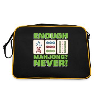 Mahjong Enough Mahjong Never Board Game Tiles - Retro Bag - black/gold - Back