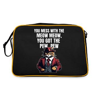 Chemise Chat Chat Cadeau Idée Mastic - Sac Retro - noir/or - Dos
