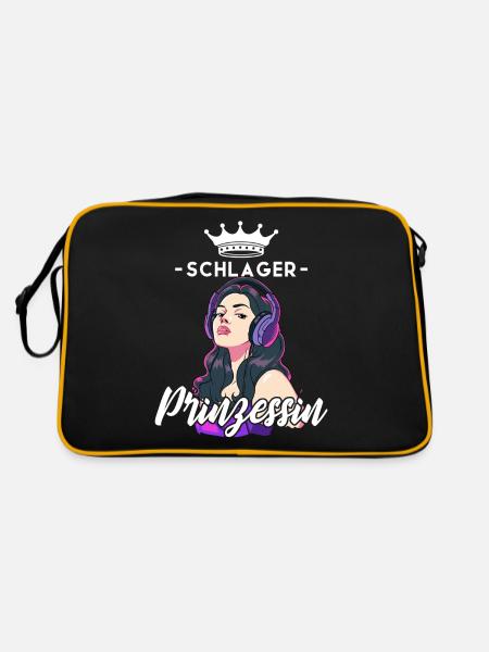 Schlager Prinzessin - Retro Tasche - Schwarz/Gold - Hinten