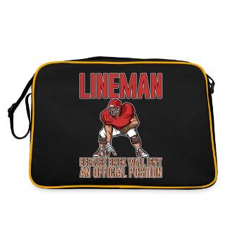 Lineman Because Brick Wall Isn't A Position 2 - Retro Tasche - Schwarz/Gold - Hinten