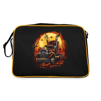 Gruseliger Halloween Zombie LKW Fahrer - Retro Tasche - Schwarz/Gold - Hinten