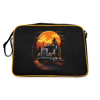 Gruseliger Halloween Zombie LKW Fahrer - Retro Tasche - Schwarz/Gold - Hinten