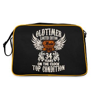 Parodie Anniversaire Motif 34 ans Oldtimer Rocker - Sac Retro - noir/or - Dos