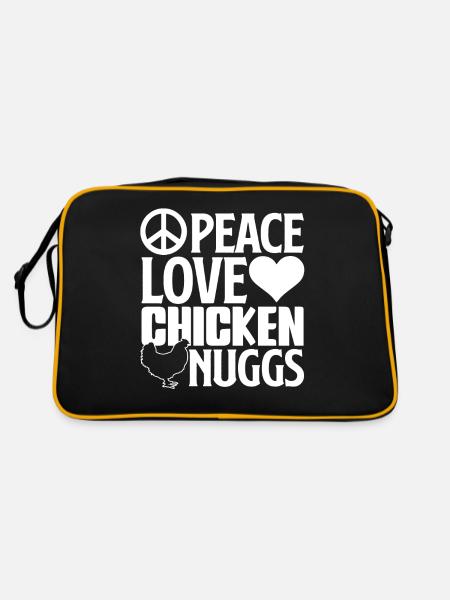 Chicken Peace Love Chicken Nuggs - Retro Bag - black/gold - Back