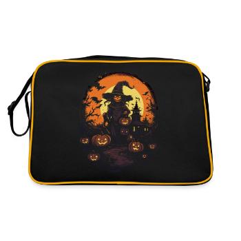 Witches' flight to scare Halloween witches - Retro Bag - black/gold - Back
