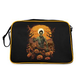 Zombie coréen effrayant d’Halloween - Sac Retro - noir/or - Dos